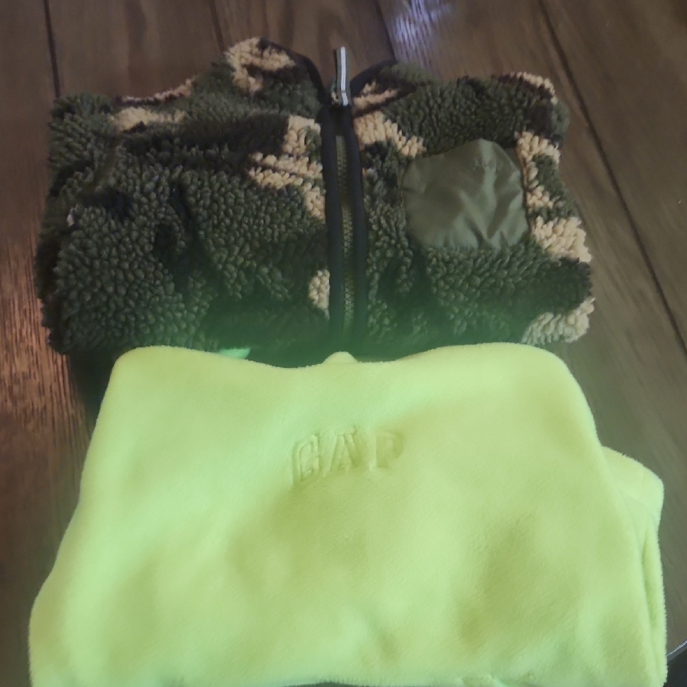 GAP Kids Neon Green Hoodie And Random Camo Hoodie